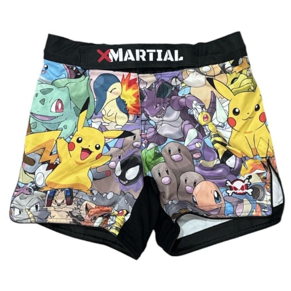 XMartial Pokemon MMA Fight Shorts Muay Thai Men’s XS 28 Pikachu Grappling